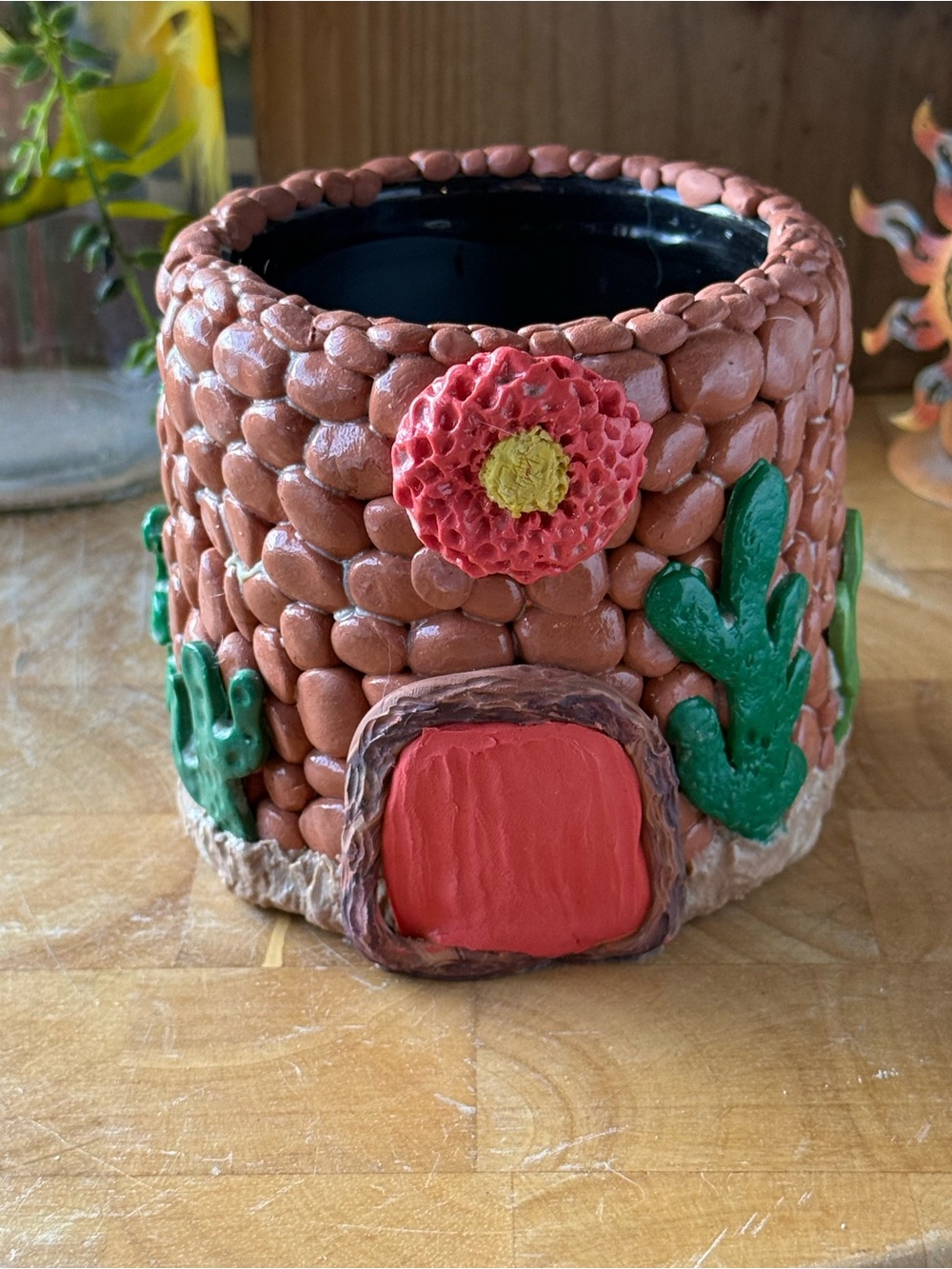 Handmade Desert Fairy Cottage planter-Southwestern Mini Succulent